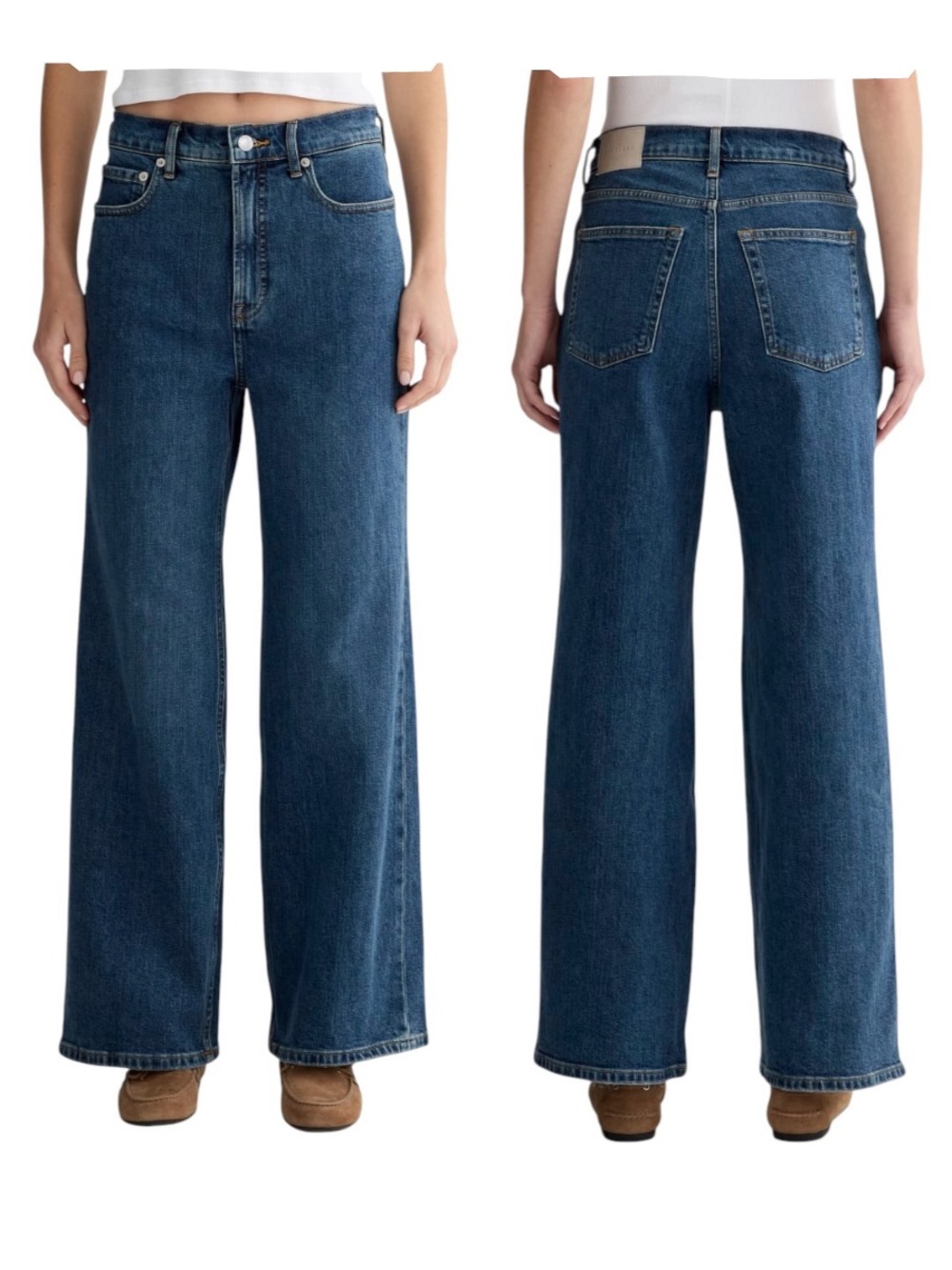 Everlane Way-High Sailor Jeans High Rise Wide Leg Organic Cotton Size 25